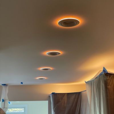 Recessed Lighting Fixture Installation In Room With Covers
