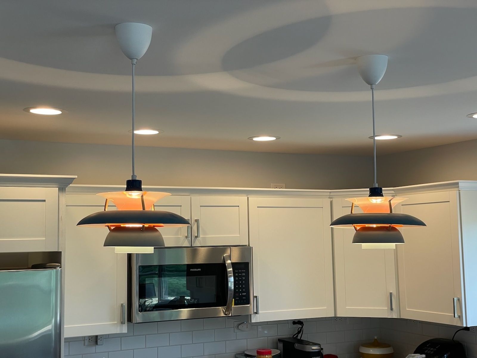 Kitchen Light Fixture With Modern Pendant Lights And Microwave Odenton Md