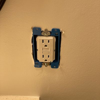 New Electrical Outlet Installation On Wall With Cutout