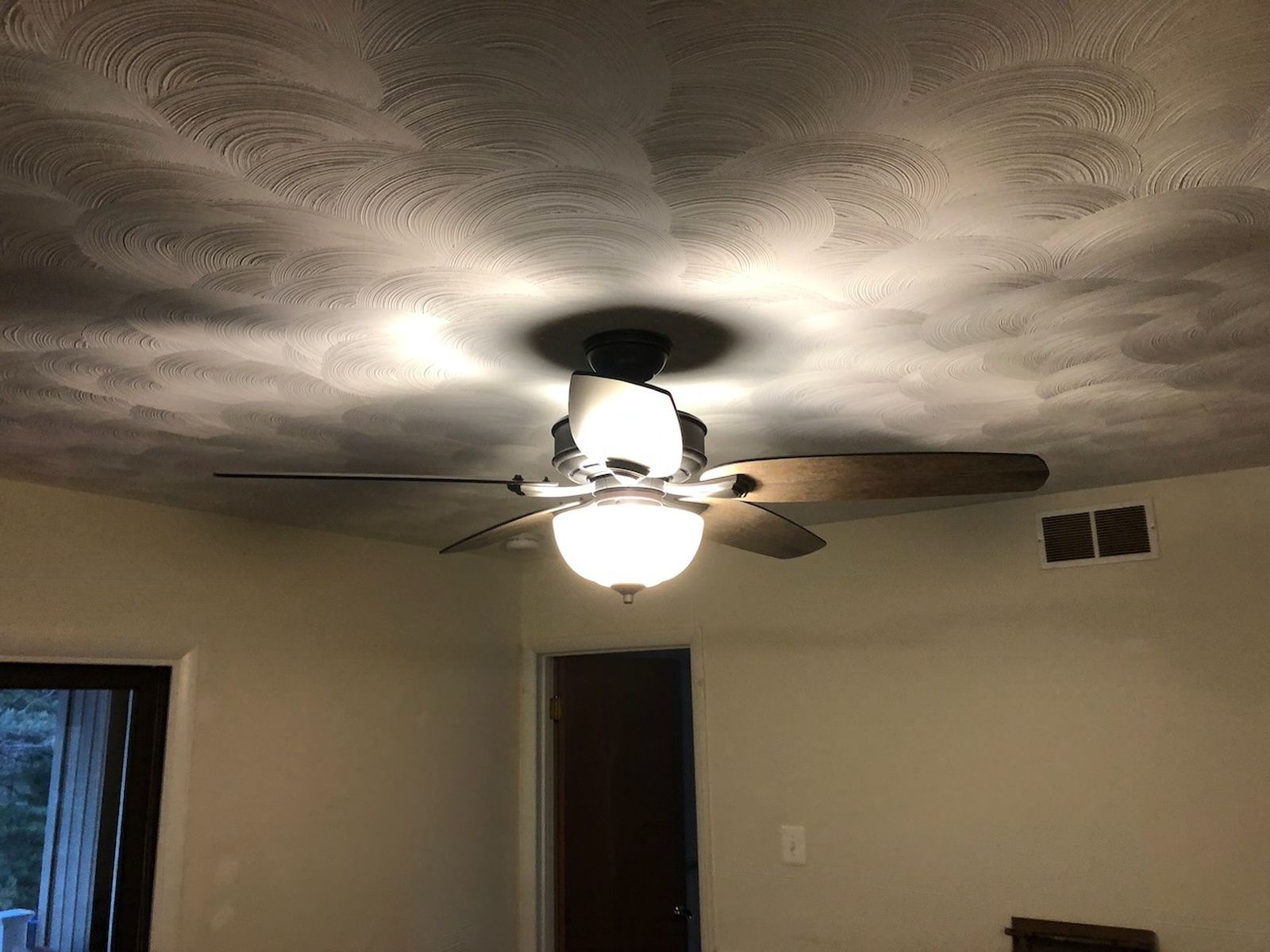 Ceiling Fan With Light And Decorative Ceiling Texture Bowie Md