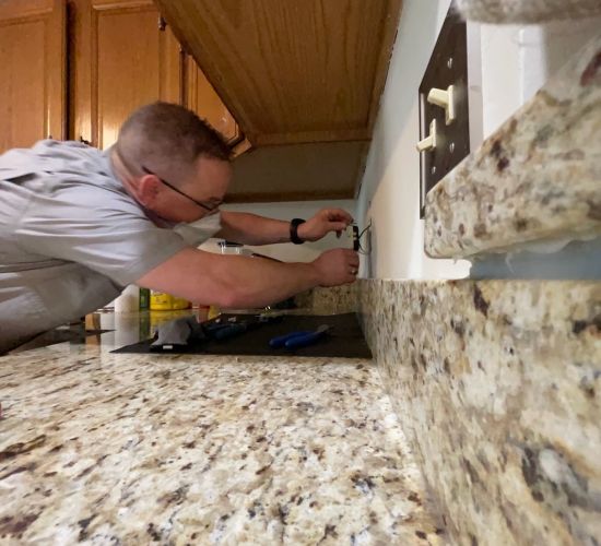 Kitchen Repairing Electric Outlet By Contractor In Action Elkridge Md