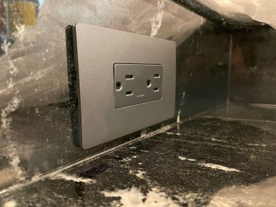 Black Electrical Outlet On Marble Countertop Image Odenton Md
