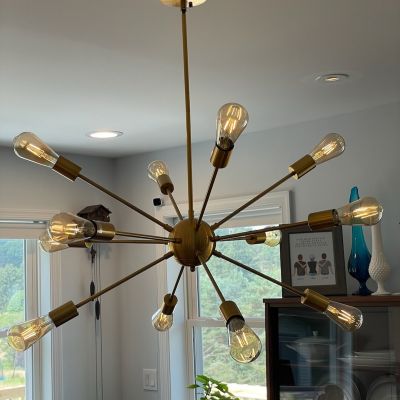 Chic Golden Ceiling Light With Bulbs In Modern Home Setting