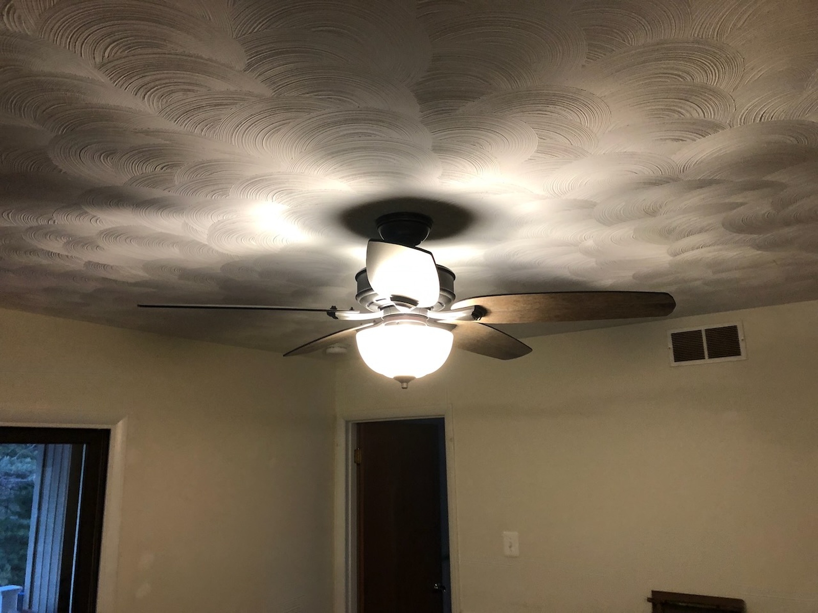 Ceiling Fan With Light And Decorative Ceiling Texture Elkridge Md