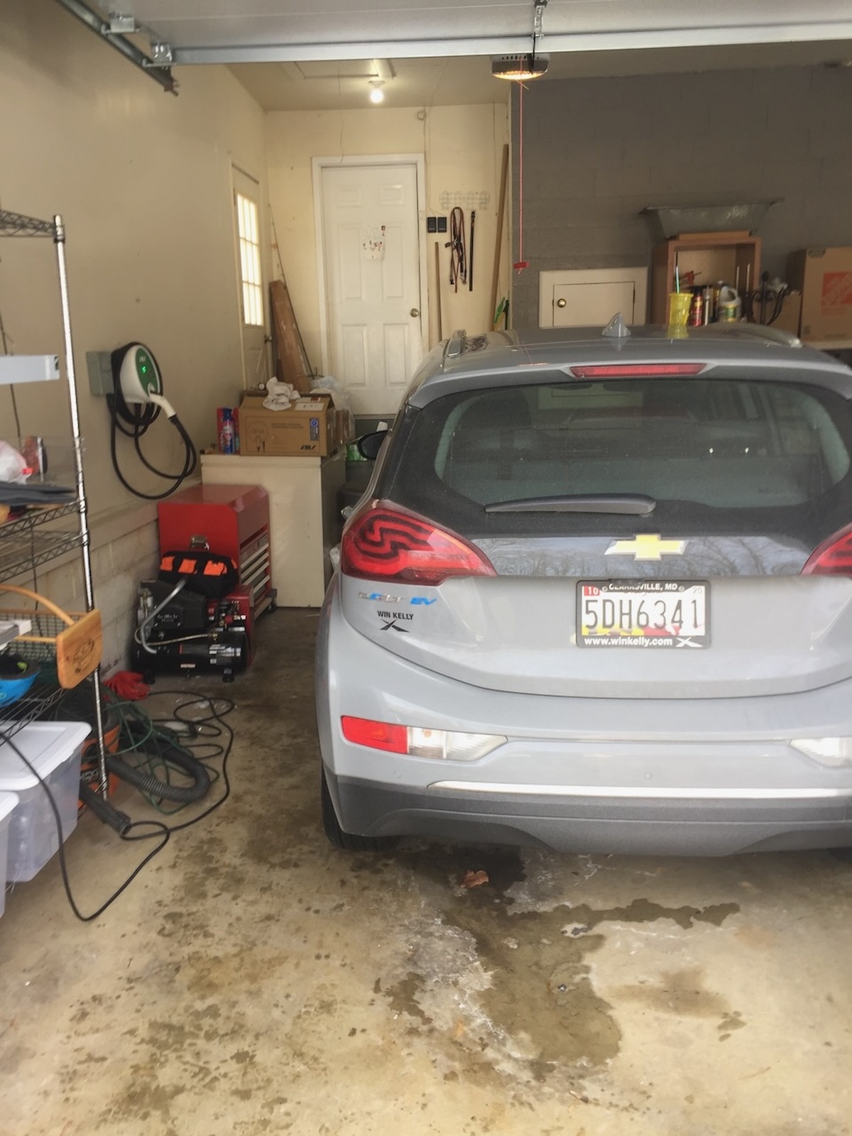 Chevrolet Bolt Ev In Garage With Tools And Storage Units Elkridge Md