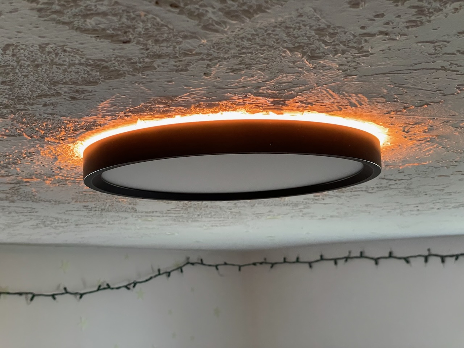 Circular Ceiling Light With Orange Accent Lighting Bowie Md