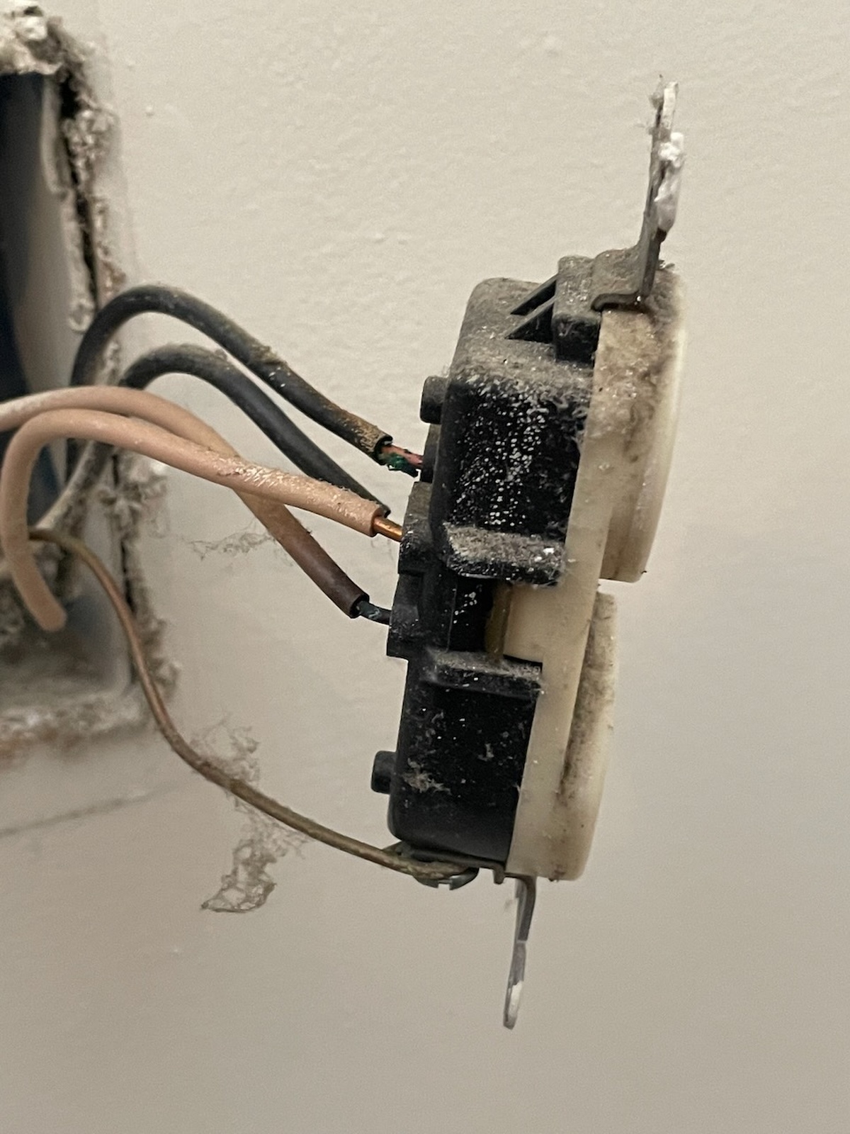 Damaged Electrical Outlet With Dust And Exposed Wires Glen Burnie Md