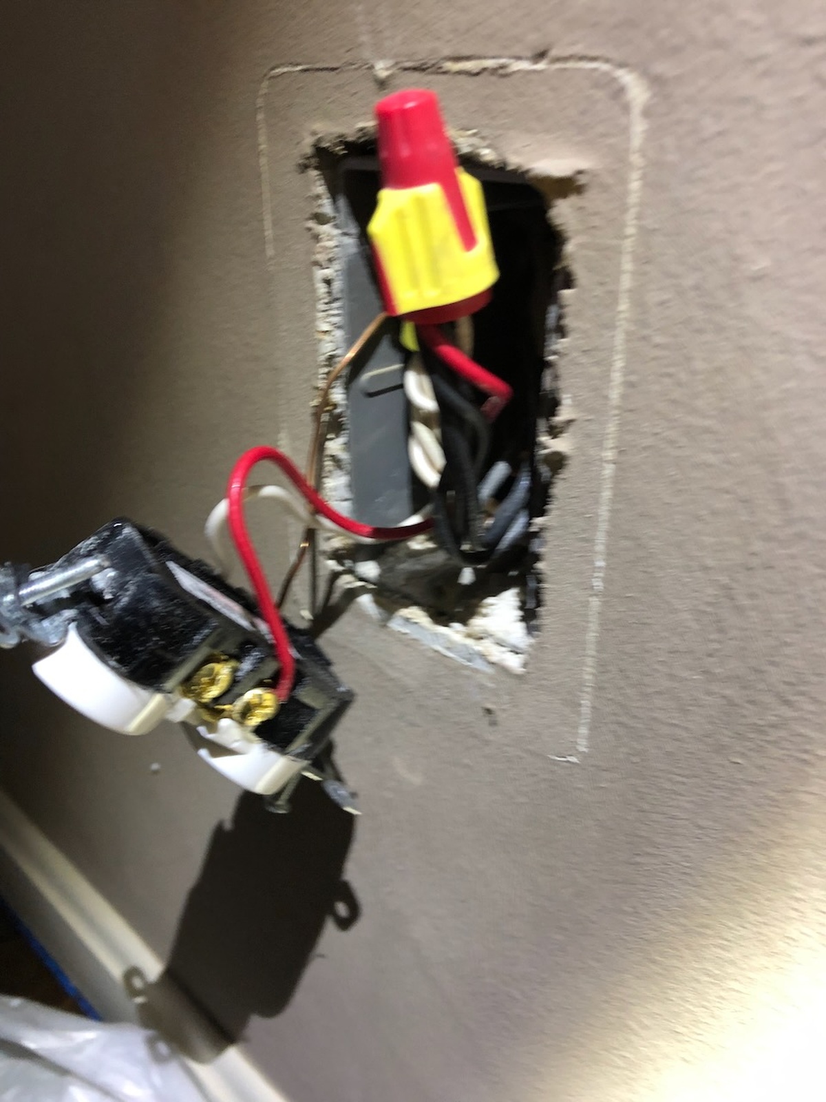Damaged Wall Socket With Exposed Wires And Connectors Bowie Md