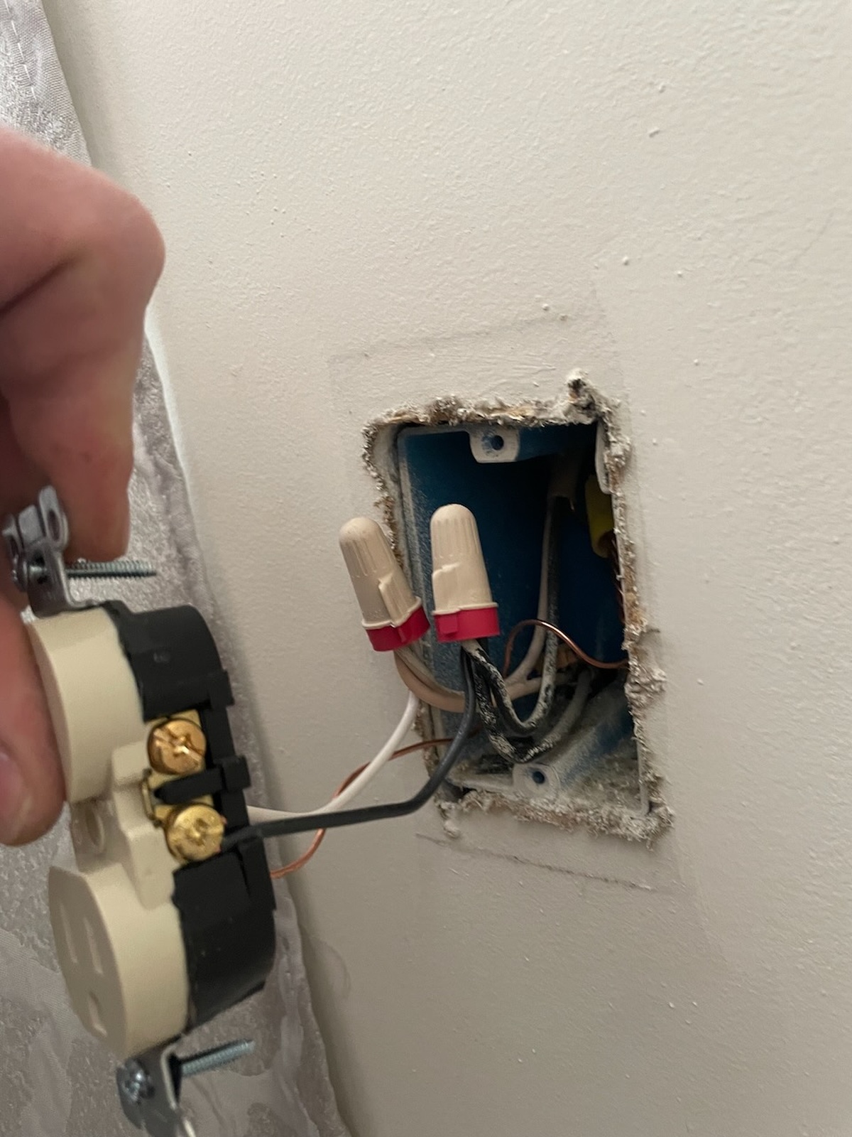 Electrical Outlet Wiring With New Receptacle Being Installed Odenton Md