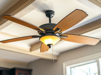 Ceiling Fan With Wooden Blades And Lighting Fixture Glenelg Md