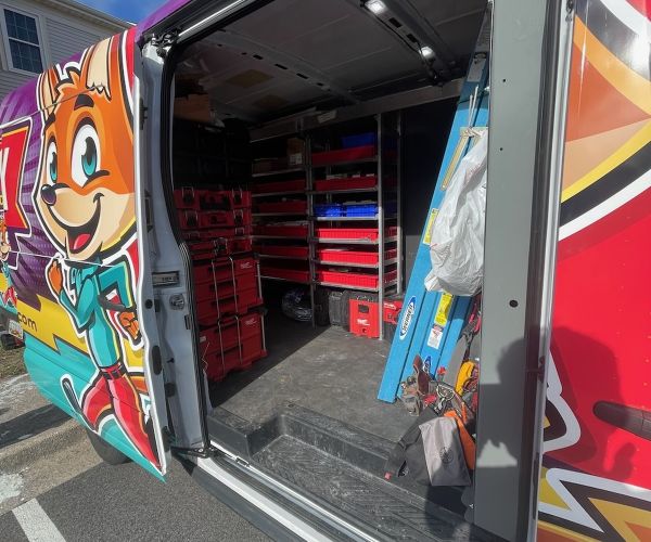 Truck Door Open Showing Tools And Ladder In Vehicle Severn Md