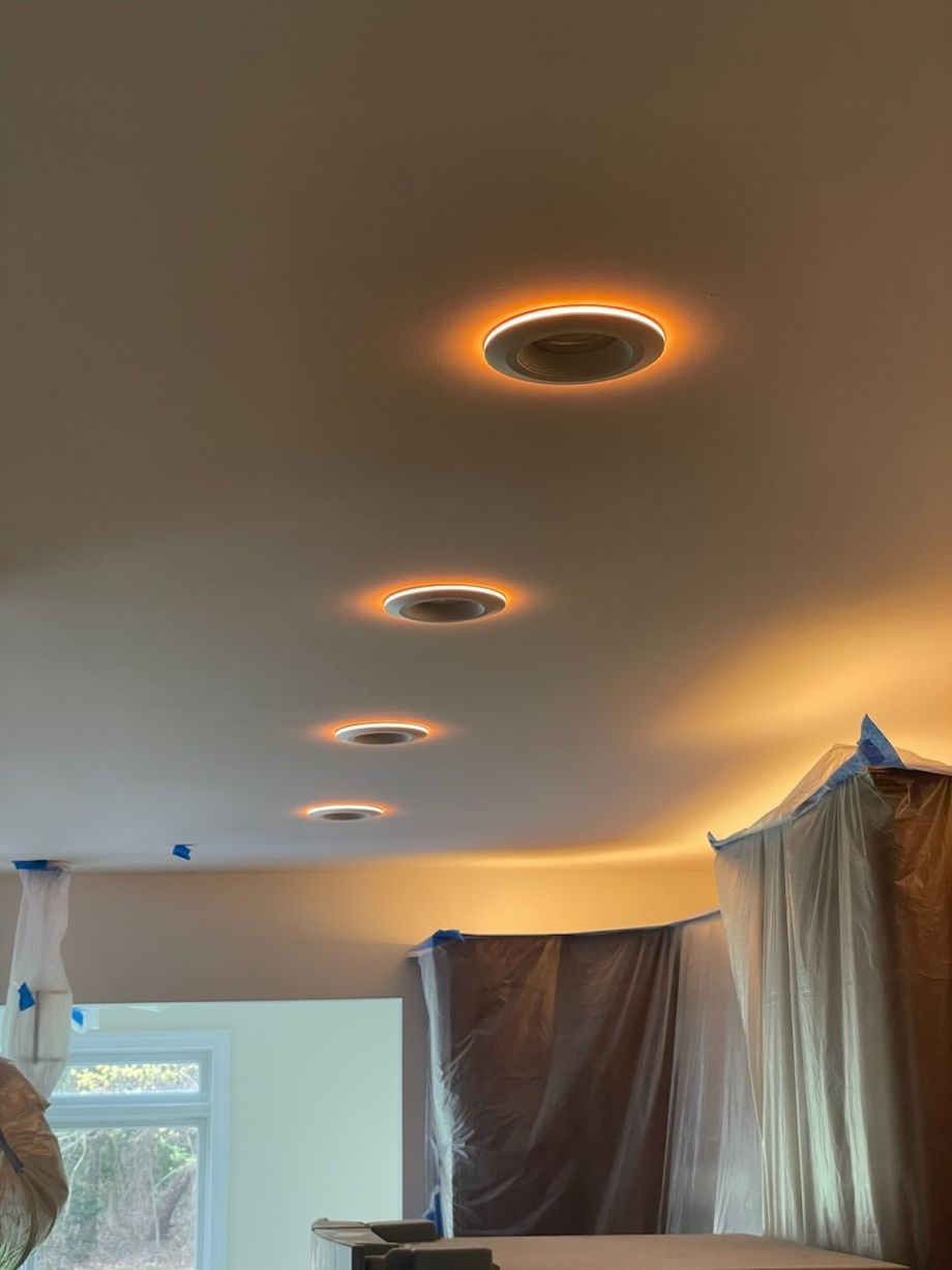Recessed Lighting Fixture Installation In Room With Covers