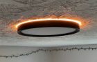 Circular Ceiling Light With Orange Accent Lighting