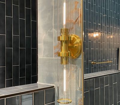 Gold Bathroom Wall Sconce With Modern Design And Lighting Clarksville Md