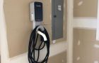 Ev Charger Installed On Wall With Cable Juicebox