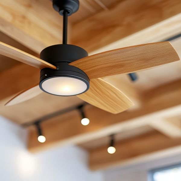 Ceiling Fan With Wooden Blades In Modern Room Lighting Elkridge Md
