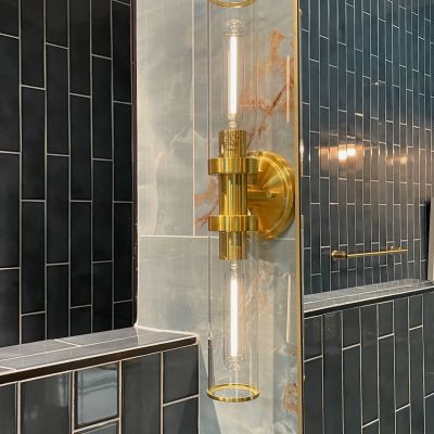 Gold Bathroom Wall Sconce With Modern Design And Lighting