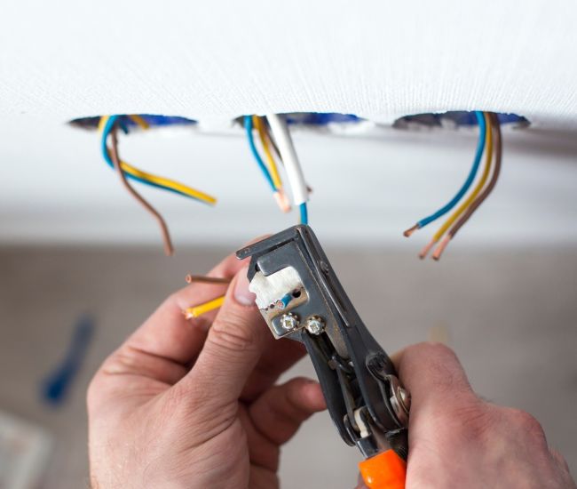 Wiring Installation Tools And Electrician Working On Cables Hanover Md